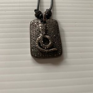 Diamond/silver snake necklace